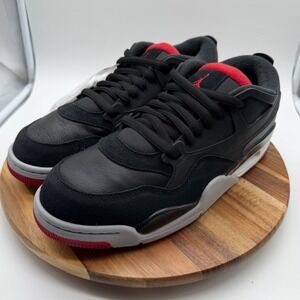 Air Jordan 4 RM Men's Size 11 Black Varsity Red Wolf Grey Sneaker  0008